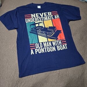 Men’s Pontoon Captain Funny Boating T-Shirt, XL